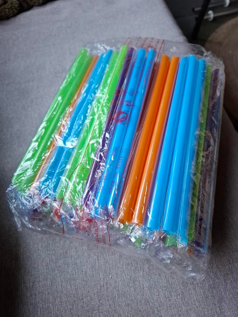 Gekleurde rietjes, nieuw in verpakking, Ophalen, Overige typen, Kunststof, Nieuw