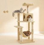 Krabpaal – Beige – 55x45x143 cm – Met Hangmat & Huisje, Ophalen, Zo goed als nieuw, Krabpaal