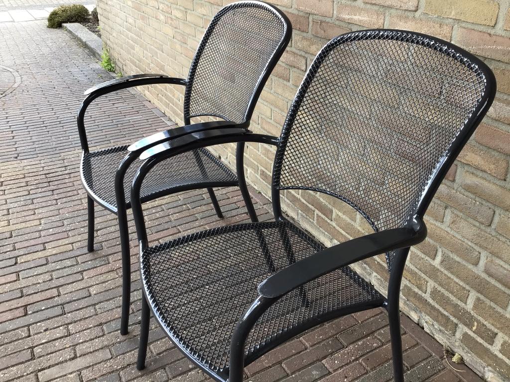 4 Fraaie MWH/ Royal Garden 'Carlo' tuinstoelen. Stapelbaar !, Ophalen, Zo goed als nieuw, Metaal, Stapelbaar