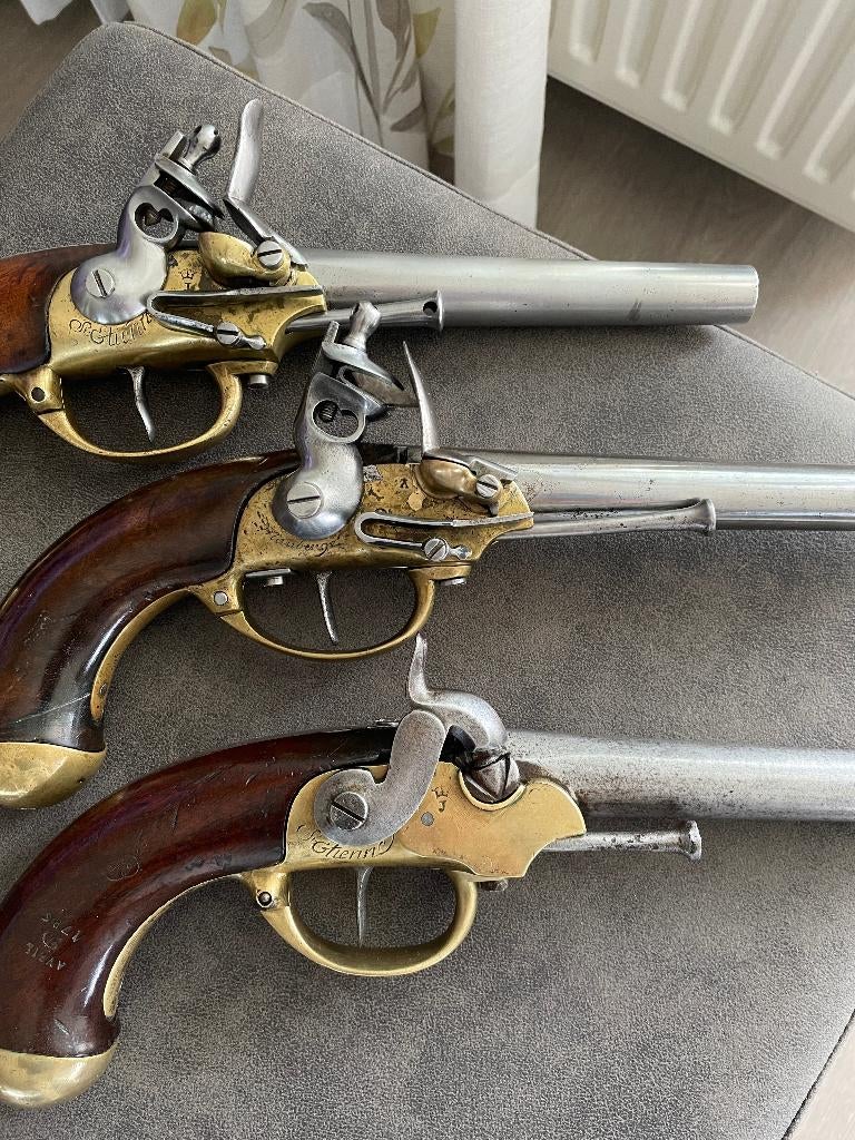 Te koop, 3dlg set, zeer antieke pistolen, M1777., Ophalen of Verzenden