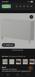 Bestå opberger met wit glanzende deuren, Ophalen, 25 tot 50 cm, 100 tot 150 cm, Minder dan 100 cm