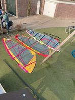Complete Windsurf Set: 6 Zeilen, 2 Masten, 2 Gieken, 2 Mastb, Watersport en Boten, Ophalen, Gebruikt, Complete set, Minder dan 5 m²
