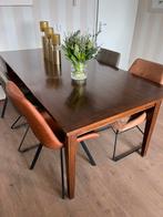Eettafel eiken met lade - modern design, Ophalen, Modern design, Eikenhout, 200 cm of meer