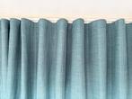 8267 Overgordijn turquoise wave plooi 250x255 cm grof linnen, Ophalen of Verzenden, Zo goed als nieuw, Overige kleuren, 200 cm of meer