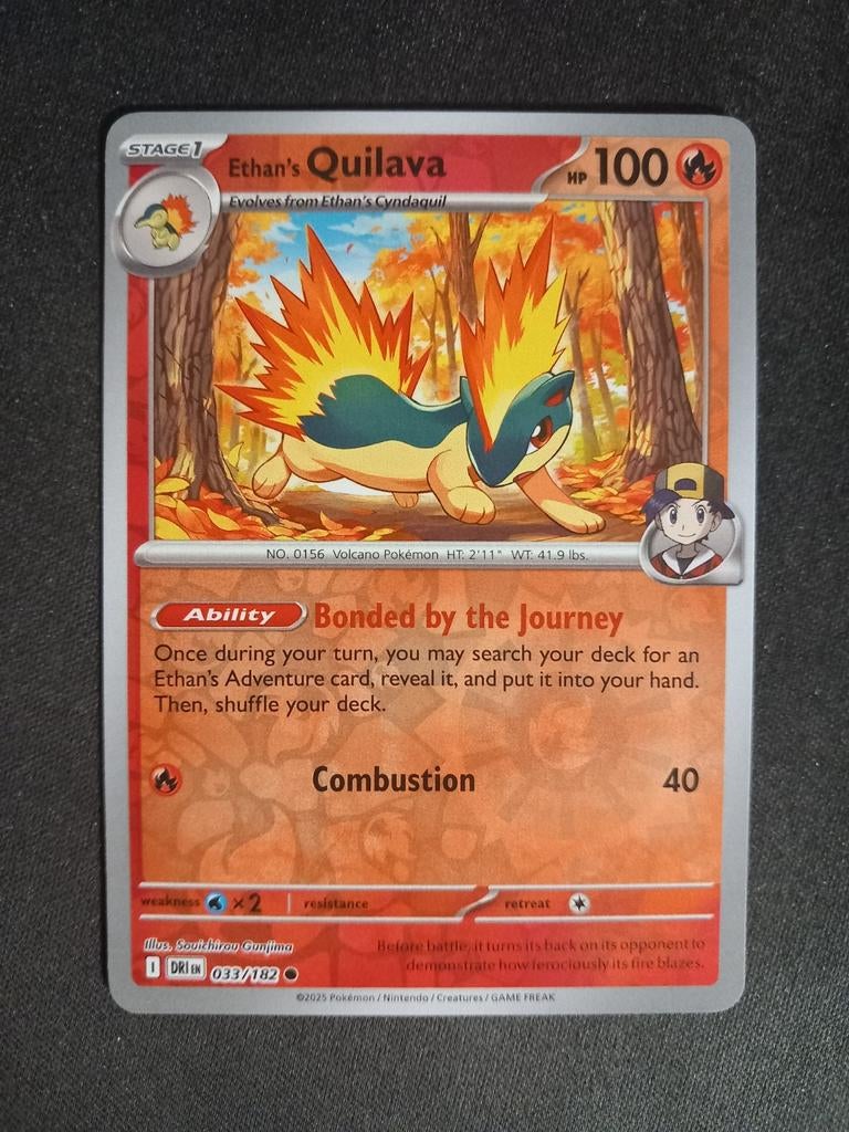 Ethan's Quilava 033/182 Destined Rivals Reverse Excellent, Verzenden, Zo goed als nieuw, Losse kaart, Foil