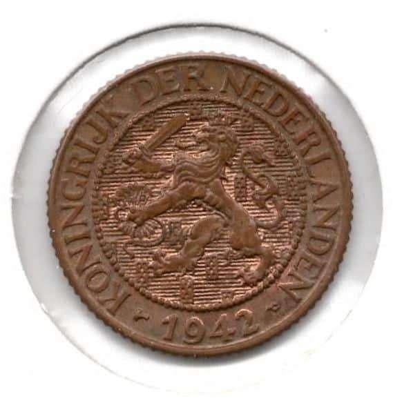 Nederland 1 cent 1942 PP Wilhelmina, Postzegels en Munten, Munten | Nederland, Ophalen of Verzenden, Koningin Wilhelmina, 1 cent