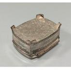 Antiek verzilverd doos juwelendoosje sieradendoos fluwelen, Ophalen of Verzenden