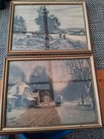2 oude prenten, ruim 100 jaar oud, Ophalen of Verzenden