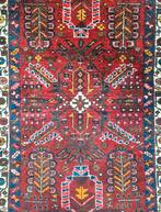 Handgeknoopt Perzisch wol Karaja tapijt floral red 102x156cm, Vintage, Perzisch, Oosters, Gebruikt, 100 tot 150 cm, Crème