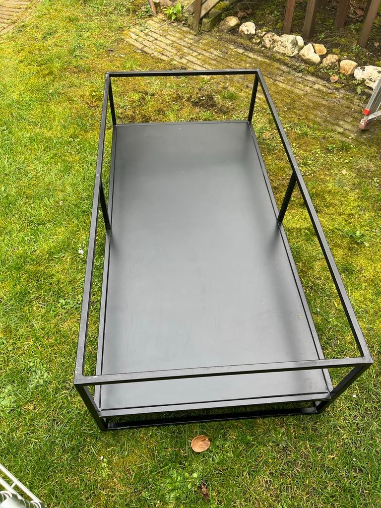 Zwart stalen tafelframe 120x60 cm gratis wit passend blad, Tafelpoot, Gebruikt, 100 tot 150 cm, Metaal