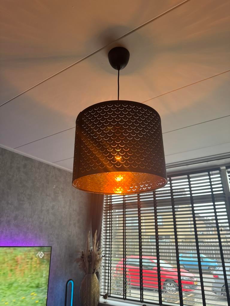 Ikea NYMÖ lampenkap + Ikea lamp (Compleet), Huis en Inrichting, Lampen | Hanglampen, Ophalen, Zo goed als nieuw, Minder dan 50 cm
