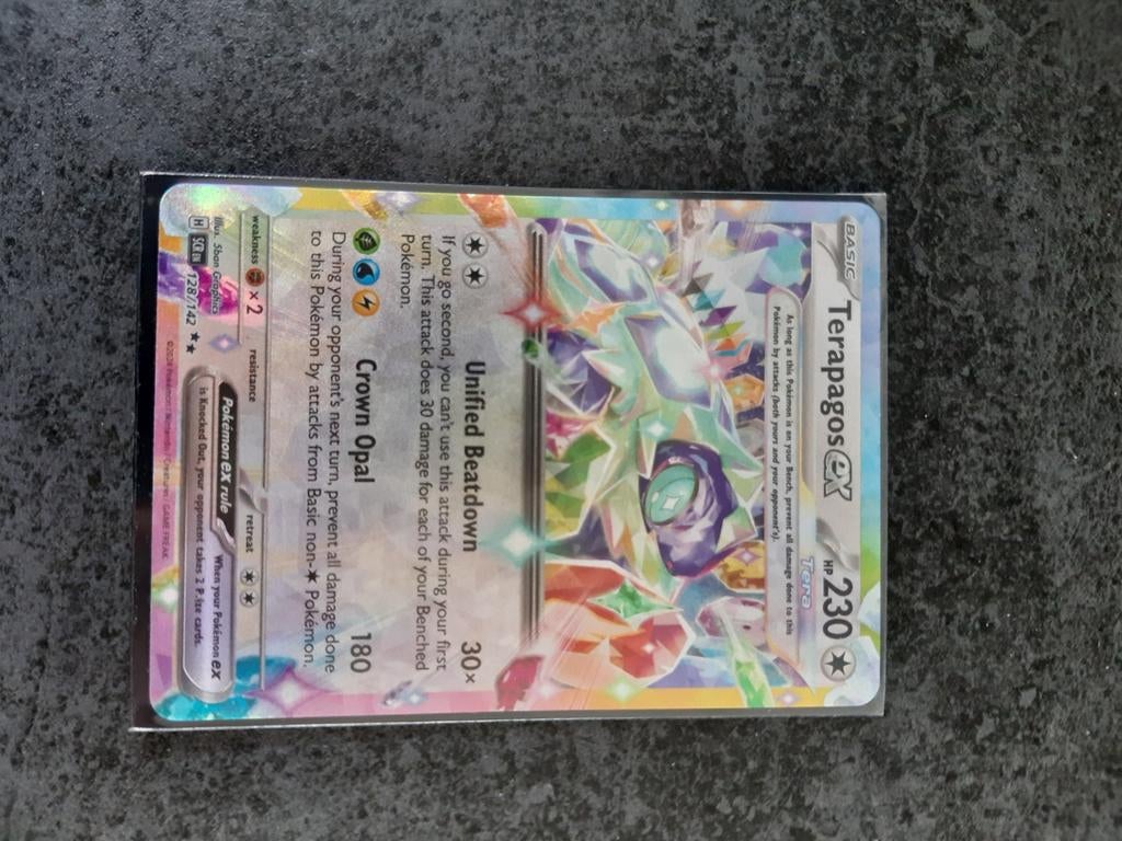 Terapagos ex 028/162 Pokemon kaart, Ophalen, Nieuw, Losse kaart, Foil