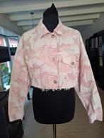Korte Camouflage Spijkerjasje Roze - Bershka Maat S, Zo goed als nieuw, Roze, Maat 36 (S), Bershka