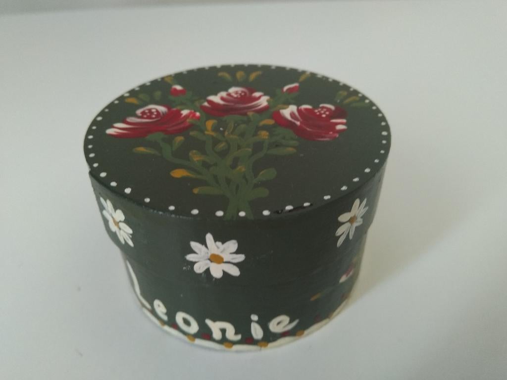 klein spanen doosje, handbeschilderd, Ophalen of Verzenden