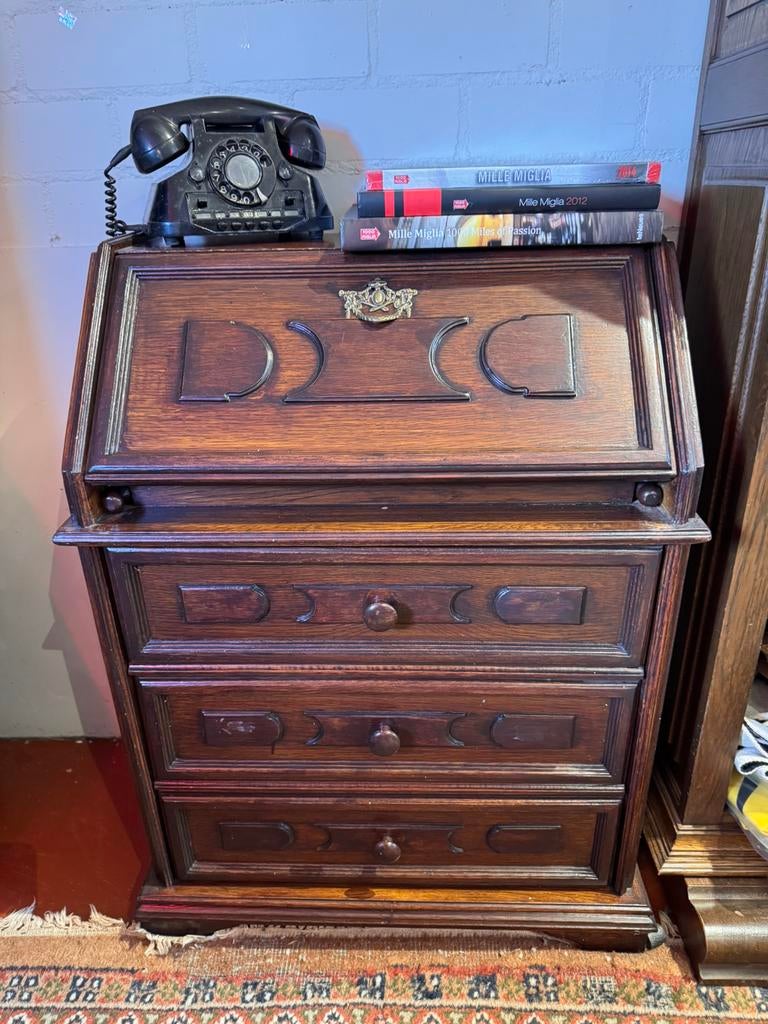 Eiken secretair / bureautje, Ophalen, Zo goed als nieuw