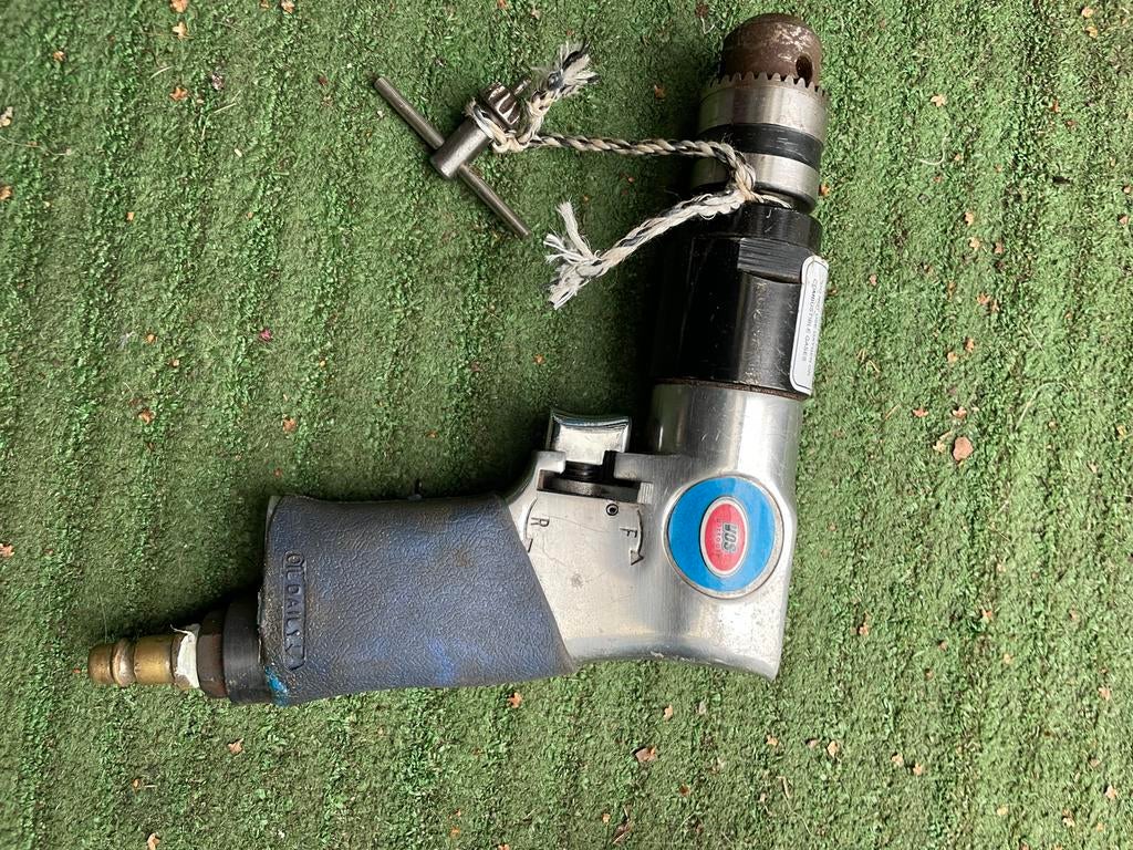 Pneumatische haakse boormachine met boorkopsleutel, Ophalen of Verzenden, Gebruikt, Minder dan 400 watt, Boormachine