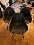 Set van 3 donkergrijze kunststof kuipstoelen, Ophalen, Kunststof, Gebruikt, Drie