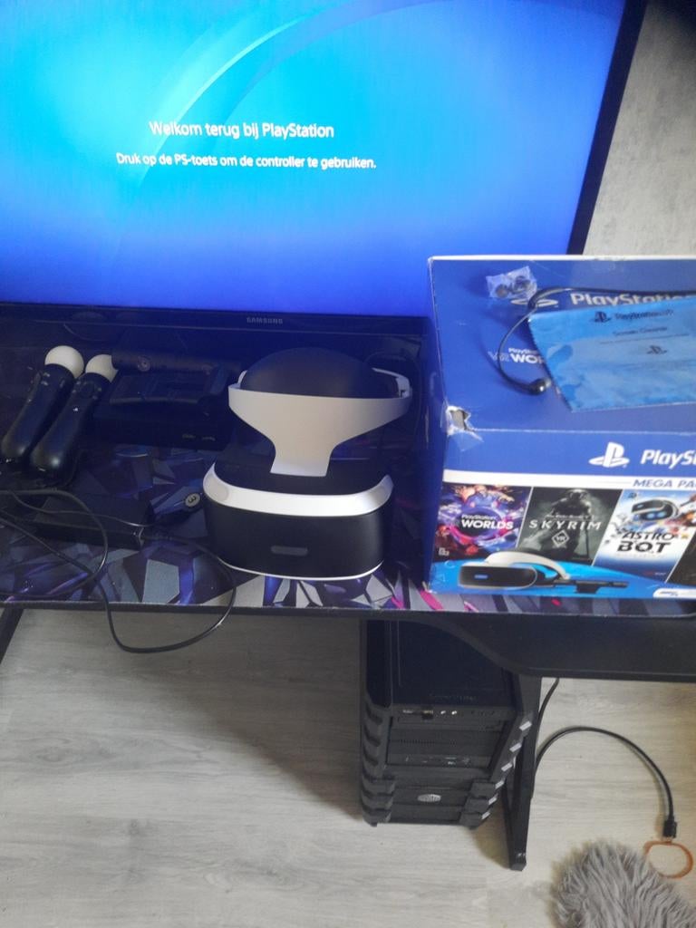 PS4 Pro + PS VR Set Compleet + 2 Controllers + Games, Spelcomputers en Games, Virtual Reality, Zo goed als nieuw, Sony PlayStation