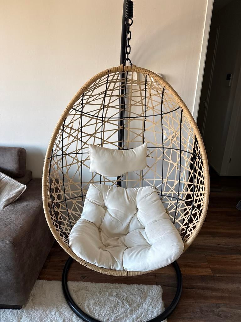 Xenos Hangstoel swing met standaard - naturel, Ophalen, Gebruikt