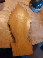 Houten wanddecoratie met slang en ornamenten, Ophalen of Verzenden