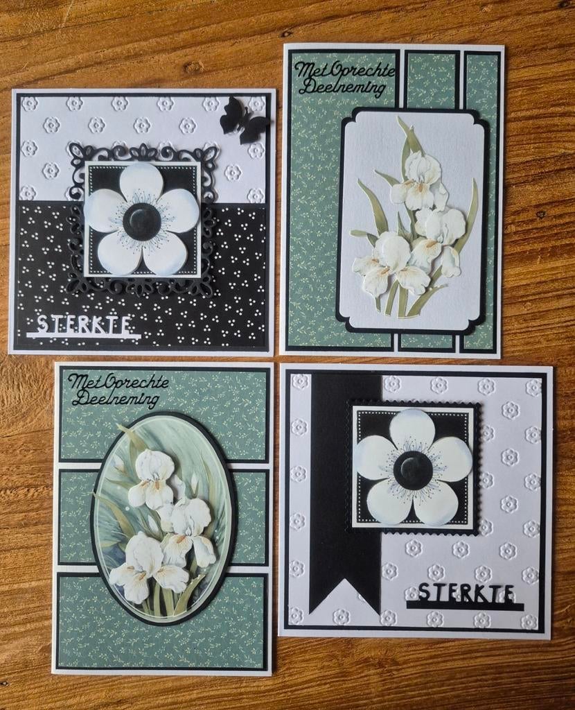 4 handgemaakte condoleancekaarten, Ophalen of Verzenden, Nieuw, Overige thema's