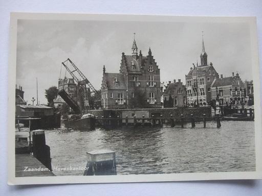 P198 Zaandam - Havenkantoor - 1953, Verzamelen, Ansichtkaarten | Nederland, Verzenden, 1940 tot 1960, Ongelopen, Noord-Holland