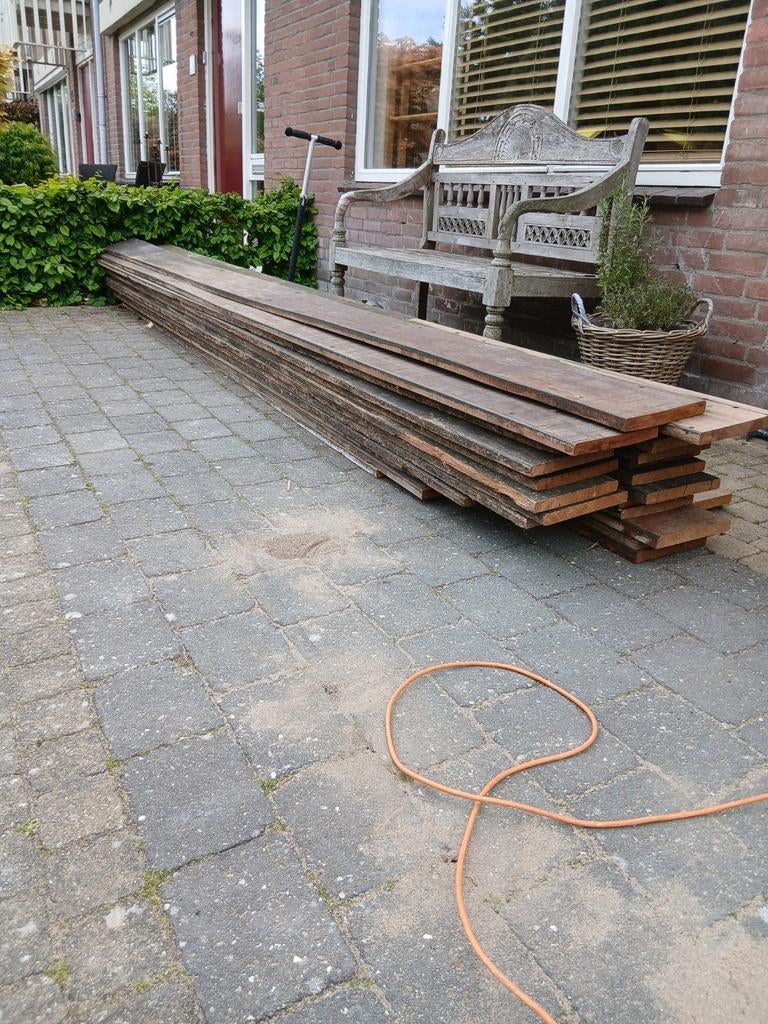 Gebruikte Bankirai vlonderplanken - diverse lengtes, Ophalen of Verzenden