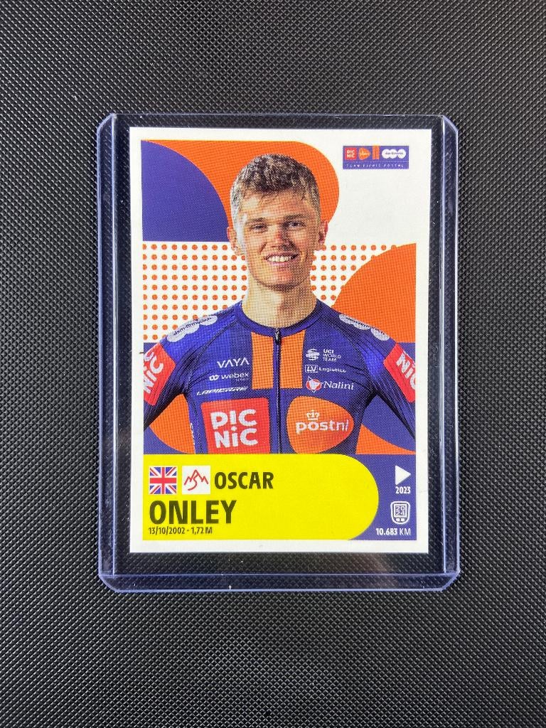 Oscar Onley Panini Tour de France 2025 Rookie Sticker, Verzenden, Zo goed als nieuw, Overige sporten, Poster, Plaatje of Sticker