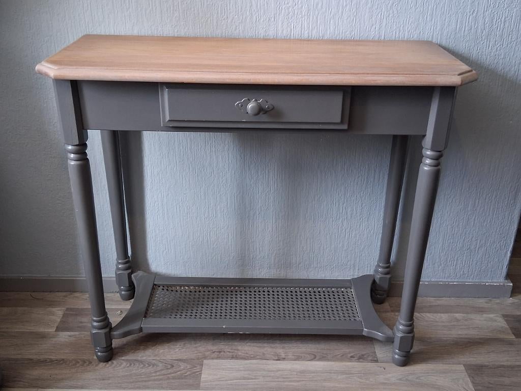 Sidetable met webbing, Ophalen, 100 tot 150 cm, Zo goed als nieuw, 25 tot 50 cm