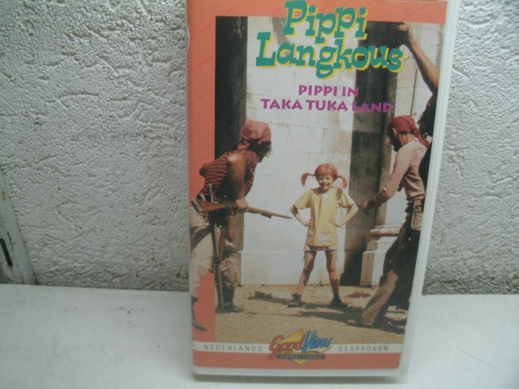 vhs 175a pippi langkous in taka tuka land, Cd's en Dvd's, VHS | Kinderen en Jeugd, Gebruikt, Alle leeftijden, Kinderprogramma's en -films