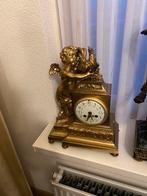 zware bronzen pendule met engel en haan, Antiek en Kunst, Ophalen of Verzenden