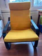 Poang stoel, de bekende van Ikea, geel met donker frame, Huis en Inrichting, Stoelen, Ophalen, Zo goed als nieuw, Overige kleuren