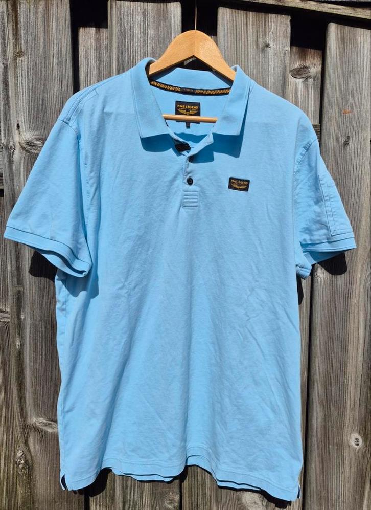 PME Legend polo korte mouw Maat XXL licht blauw, Kleding | Heren, Polo's, Zo goed als nieuw, Overige maten, Blauw, Ophalen of Verzenden