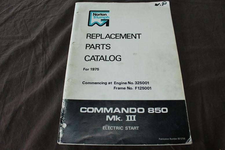 Norton Commando 850 MKIII 1975 motorcycle parts list, Ophalen of Verzenden, Overige merken