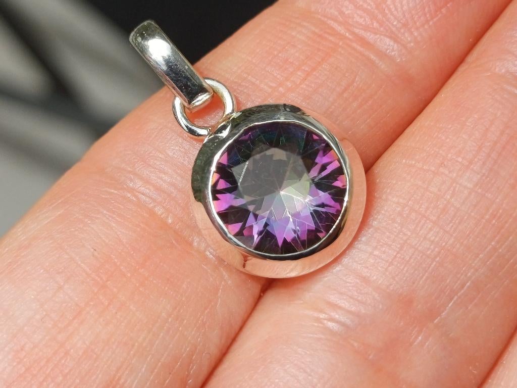 Vanoli Kleine 925 zilveren kettinghanger met mystiek topaas, Daiva1973@hotmail.com, Vanoli, Overige kleuren, Amsterdam