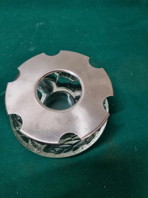 theelicht warmhoud glazen vintage plaat, Ophalen of Verzenden