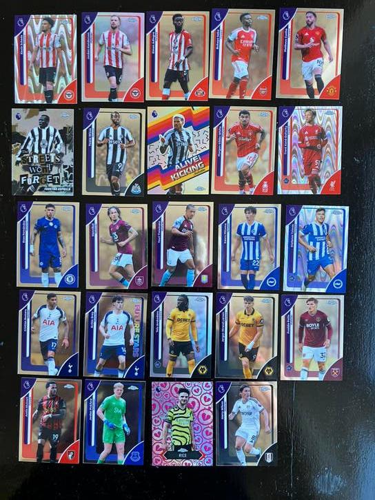 24 Premier  League voetbalplaatjes Chrome stevige kwaliteit, Ophalen of Verzenden, Voor 1940, Zo goed als nieuw, Overige onderwerpen