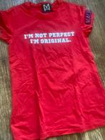 Rood T-shirt met print 'I'm not perfect I'm original', Kleding | Dames, Ophalen of Verzenden, Korte mouw, Maat 34 (XS) of kleiner
