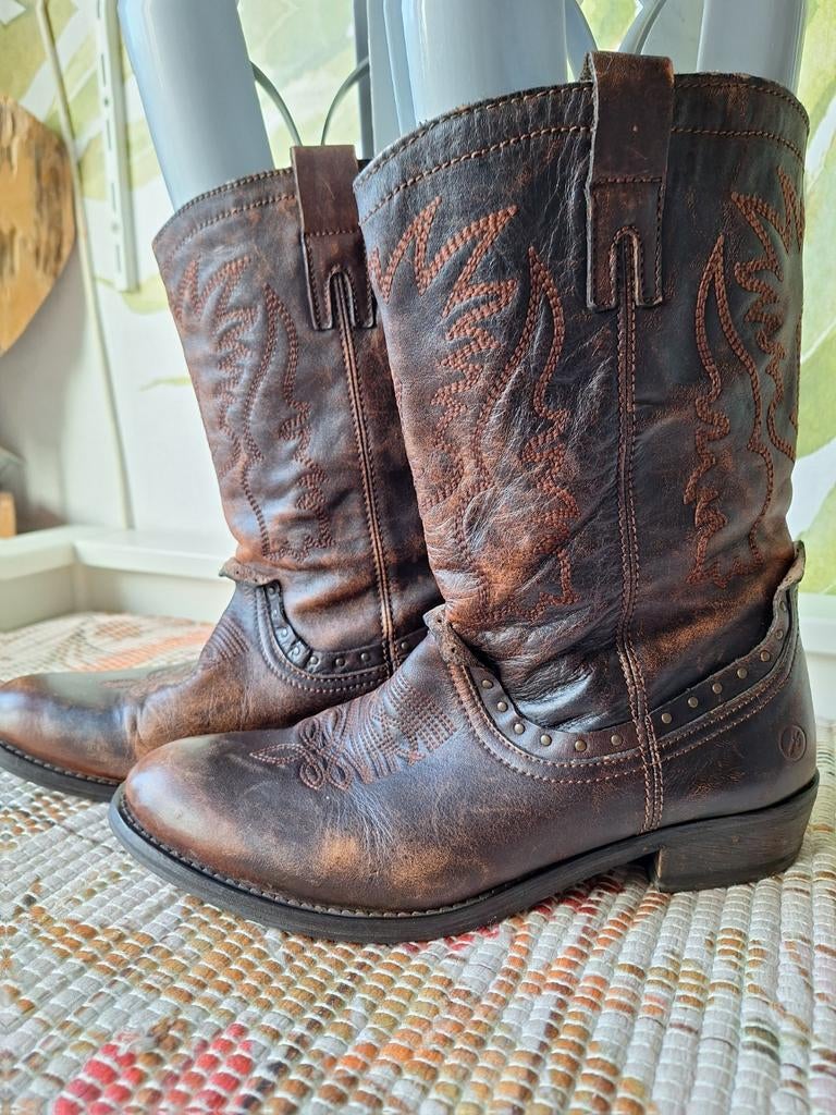 Bronx cowboy western laarzen maat 41, Ophalen of Verzenden, Zo goed als nieuw, Bruin, Hoge laarzen