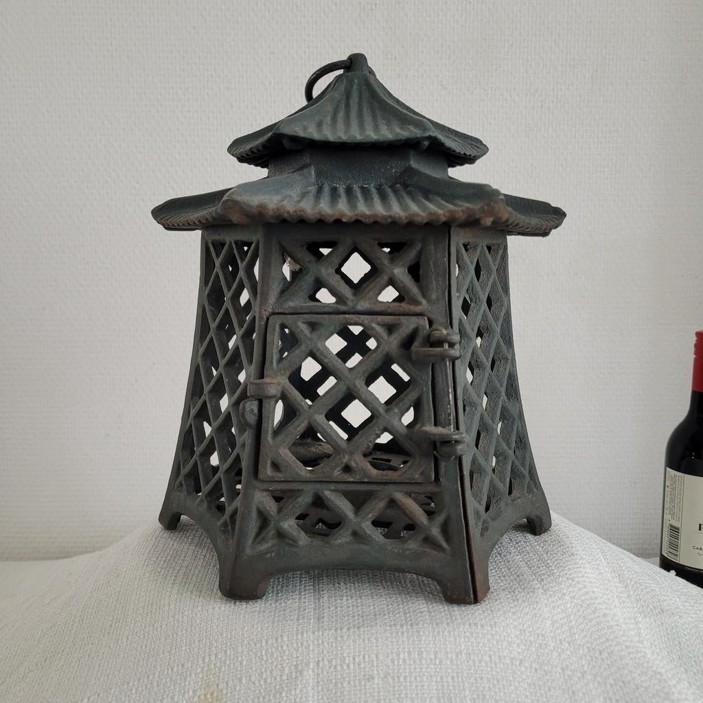 Gietijzeren pagode met dubbel dak gietijzer, Antiek en Kunst, Curiosa en Brocante, Ophalen of Verzenden