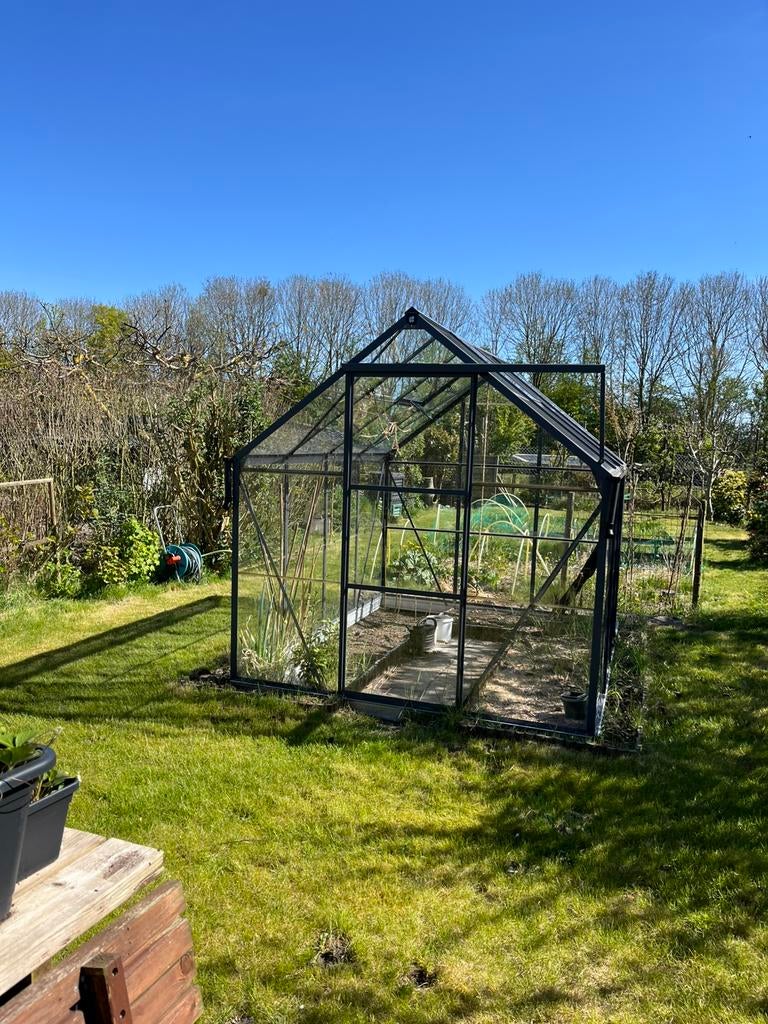 Kas, moestuin kas, kweekkas €650,-, Ophalen of Verzenden, Glas, Zo goed als nieuw, Aluminium