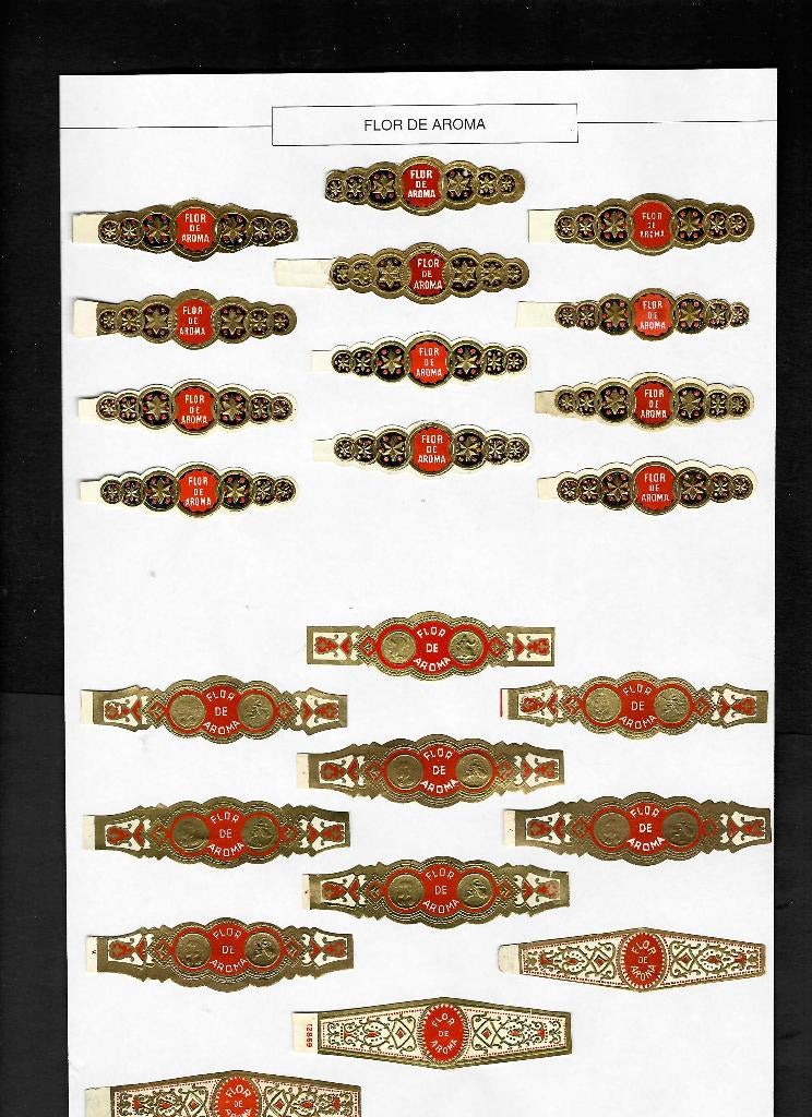 Flor de Aroma   23 banden, Verzamelen, Ophalen of Verzenden, Gebruikt, Sigarenbandjes