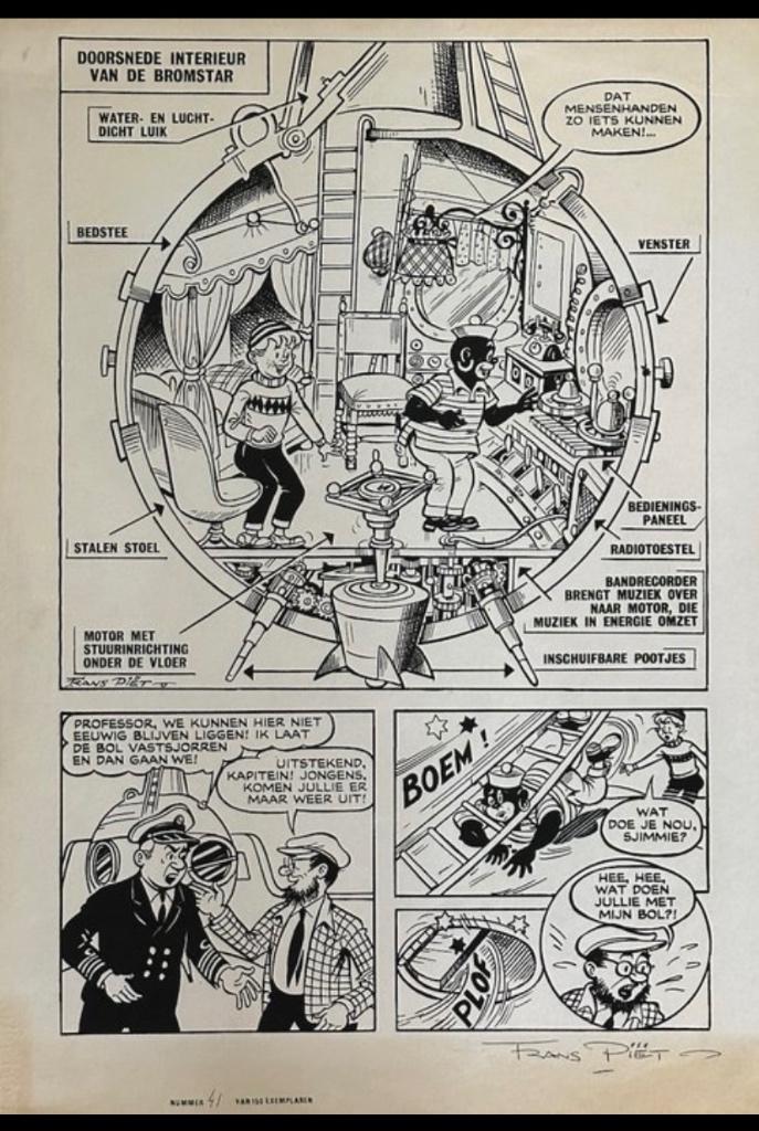 Unieke Zeefdruk Sjors en Sjimmie, Frans Piët, 1986, Verzamelen, Stripfiguren, Zo goed als nieuw, Overige typen, Overige figuren