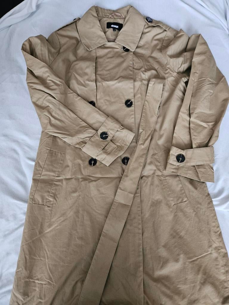 Lange beige trenchcoat van Eksept, maat L, Ophalen of Verzenden