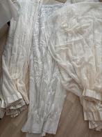 Witte vitrage en gordijnen met patroon, Gebruikt, 100 tot 150 cm, 200 cm of meer, Wit