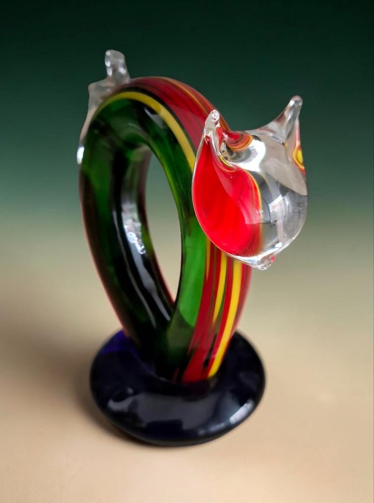 Mooie glazen kat, handgeblazen, 11 cm hoog, Antiek en Kunst, Verzenden
