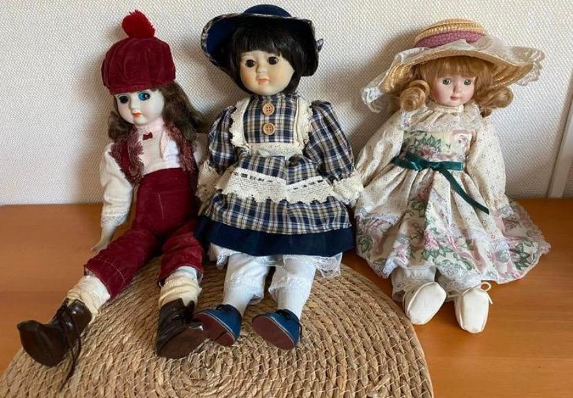 Vintage poseleinen poppen, Verzamelen, Poppen, Ophalen of Verzenden, Zo goed als nieuw, Pop