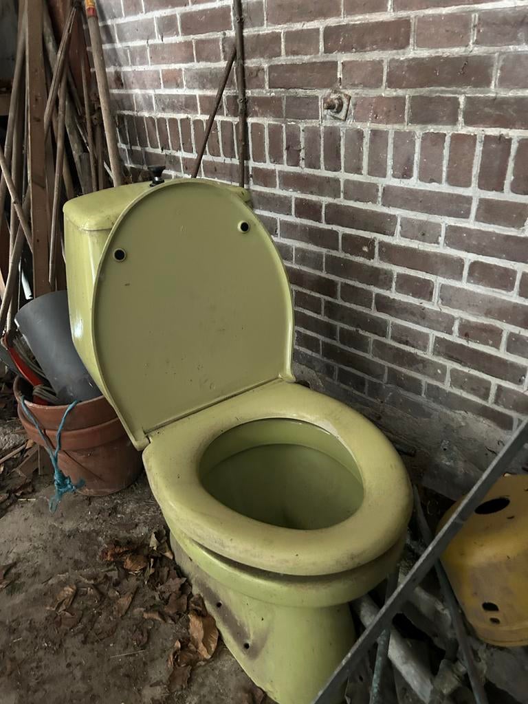 Sphinx toilet en wastafel - retro mosgroen, Ophalen, Gebruikt, Toilet