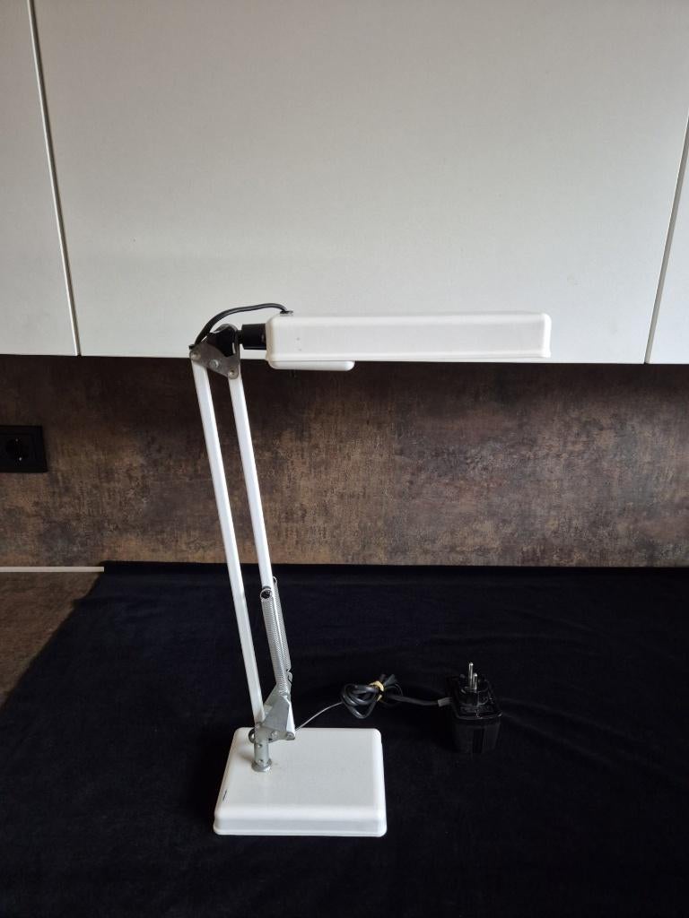 Vintage - Bureaulamp - Leeslamp - Architectenlamp - Metaal, Huis en Inrichting, Lampen | Tafellampen, Gebruikt, Minder dan 50 cm