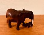 Houtsnijwerk Olifant met jong, Ophalen of Verzenden
